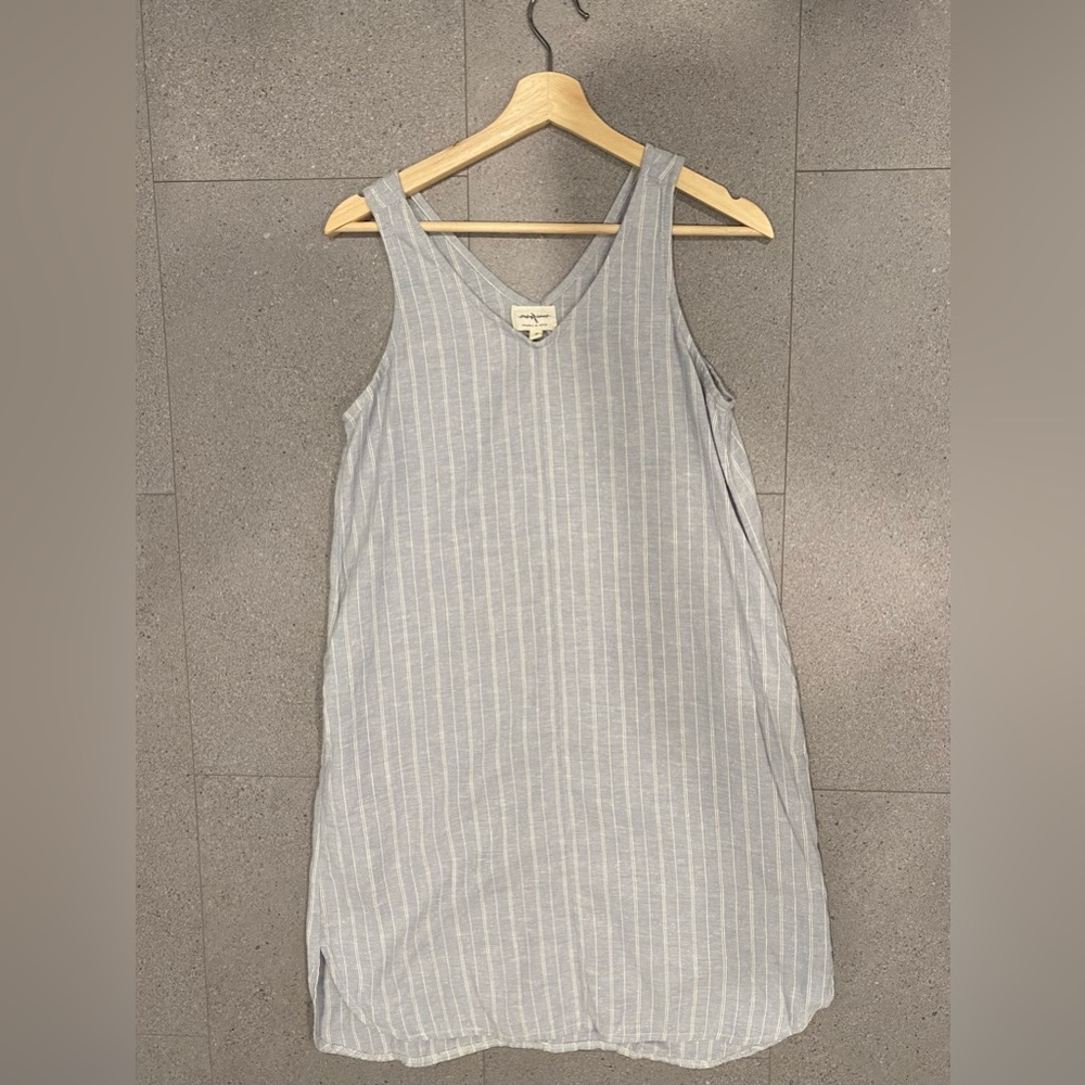 Striped Gray Sleeveless Dress